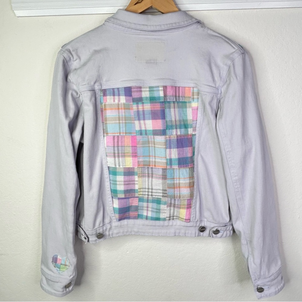 Patchwork Sanctuary Denim Jacket Reworked Pastels Size M